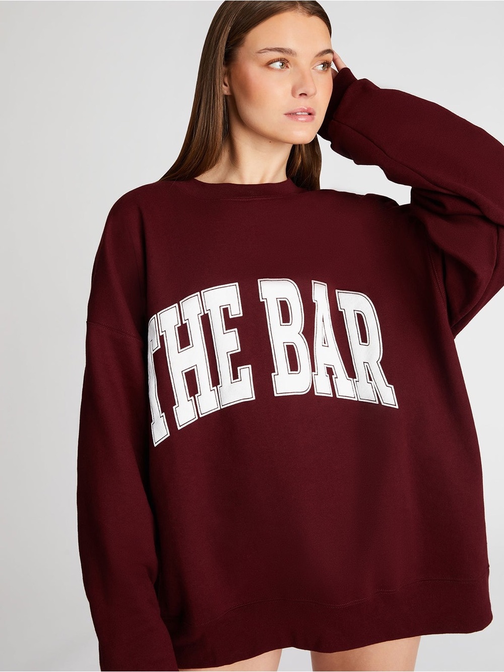 The Bar Maroon Sweatshirt with White Logo